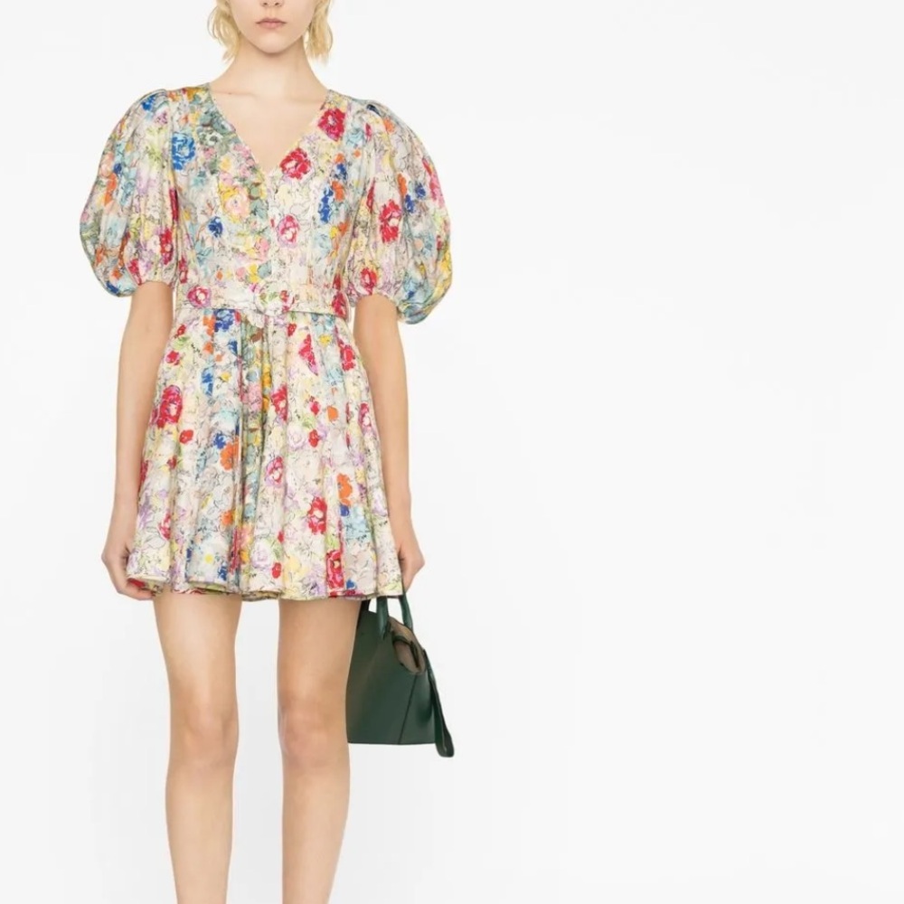 Zimmermann clover panelled mini dress New! size 4 including the belt - Picture 5 of 16